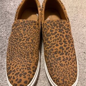 Arizona Jean Company Leopard Print Slip-On Platform Sneakers - Brown & Black